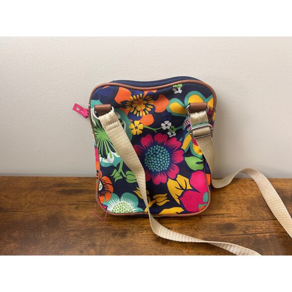 Lily Bloom Floral Crossbody Bag Multicolor Canvas Faux Leather Trim - Picture 7 of 7